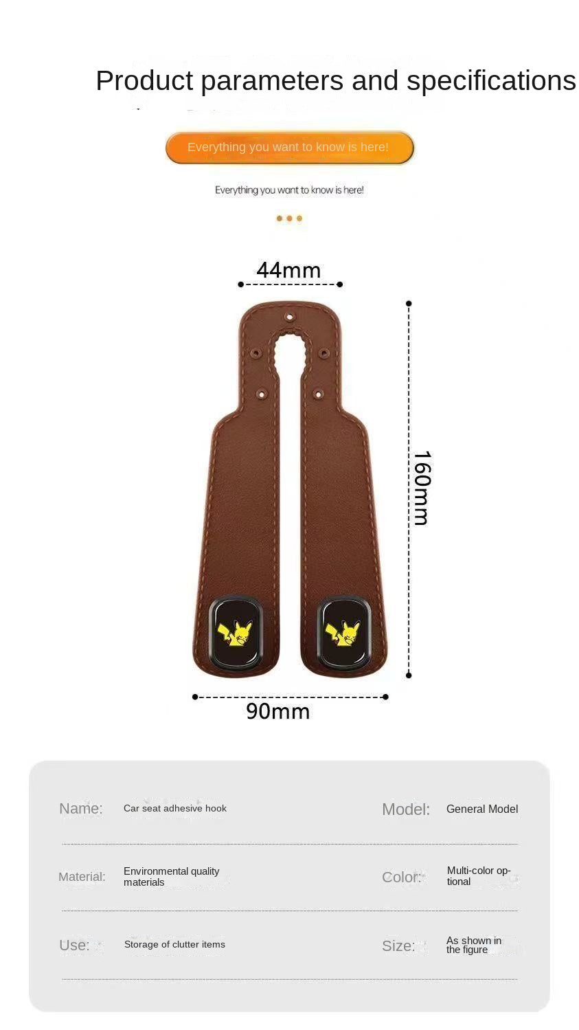 Car Seat Hook with Car Logo, Rear Seat Car Hook, Multifunctional Rear Seat Thickened Hanger for Car Interior