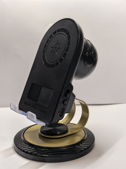 Phone holder with wireless speaker