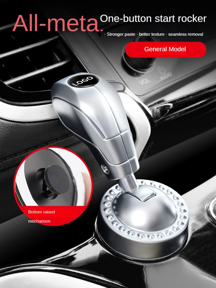 Cross-Border New Car One-Key Start Ignition Switch Button Rocker Decorative Sticker Protective Cover Car Interior Accessories Modification