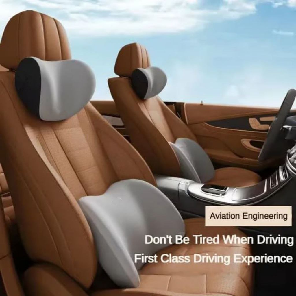 Car Headrest & Lumbar Support Cushion