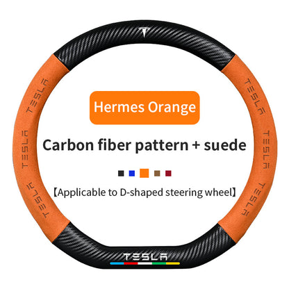 High Strength Carbon Fiber Suede Steering Wheel Cover - Anti-slip, Wear-resistant, Heat Stable, Stylish