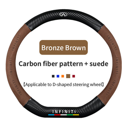 High Strength Carbon Fiber Suede Steering Wheel Cover - Anti-slip, Wear-resistant, Heat Stable, Stylish