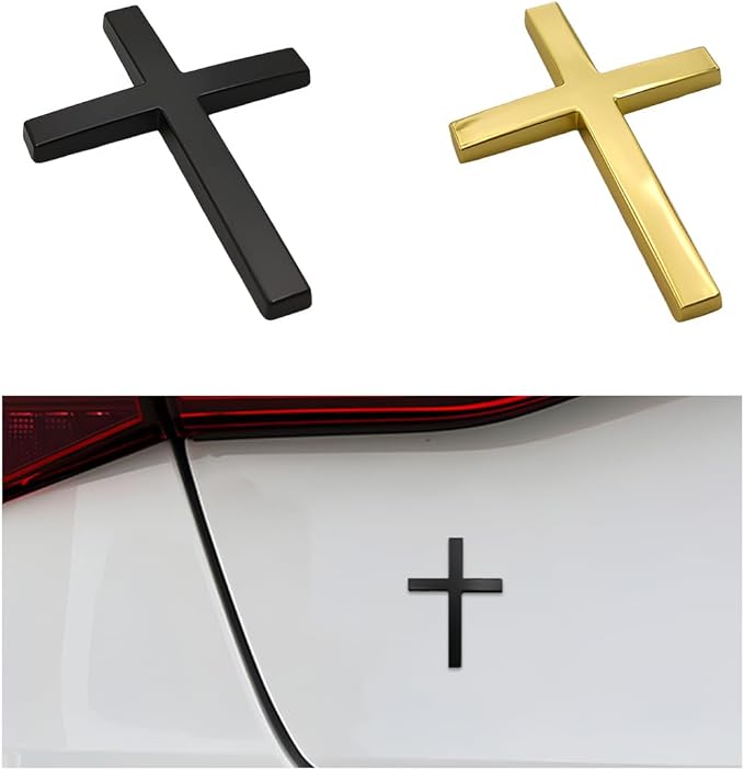 Metal Jesus Christ Cross Badge Stickers