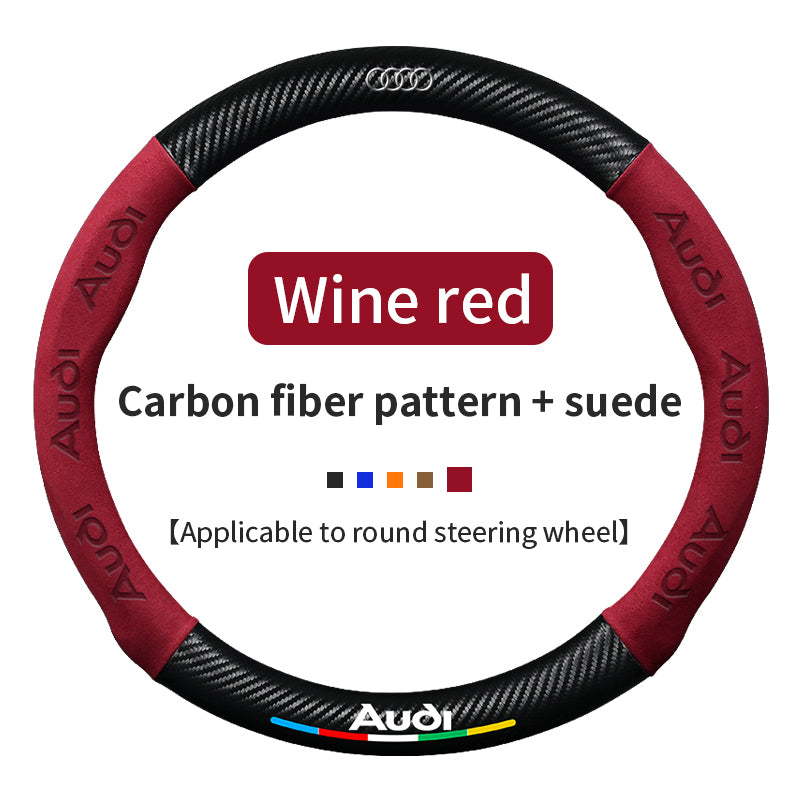 High Strength Carbon Fiber Suede Steering Wheel Cover - Anti-slip, Wear-resistant, Heat Stable, Stylish