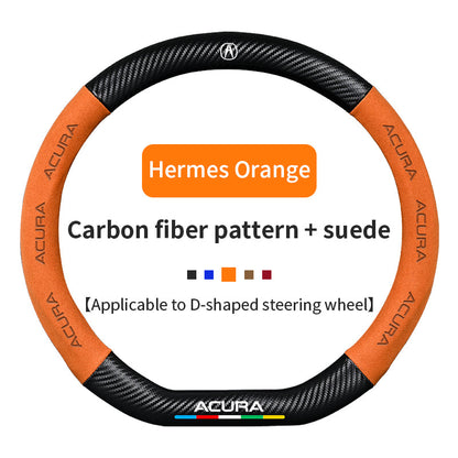 High Strength Carbon Fiber Suede Steering Wheel Cover - Anti-slip, Wear-resistant, Heat Stable, Stylish