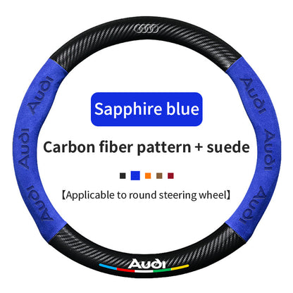 High Strength Carbon Fiber Suede Steering Wheel Cover - Anti-slip, Wear-resistant, Heat Stable, Stylish