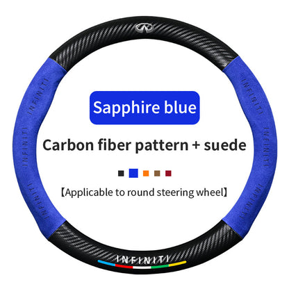 High Strength Carbon Fiber Suede Steering Wheel Cover - Anti-slip, Wear-resistant, Heat Stable, Stylish