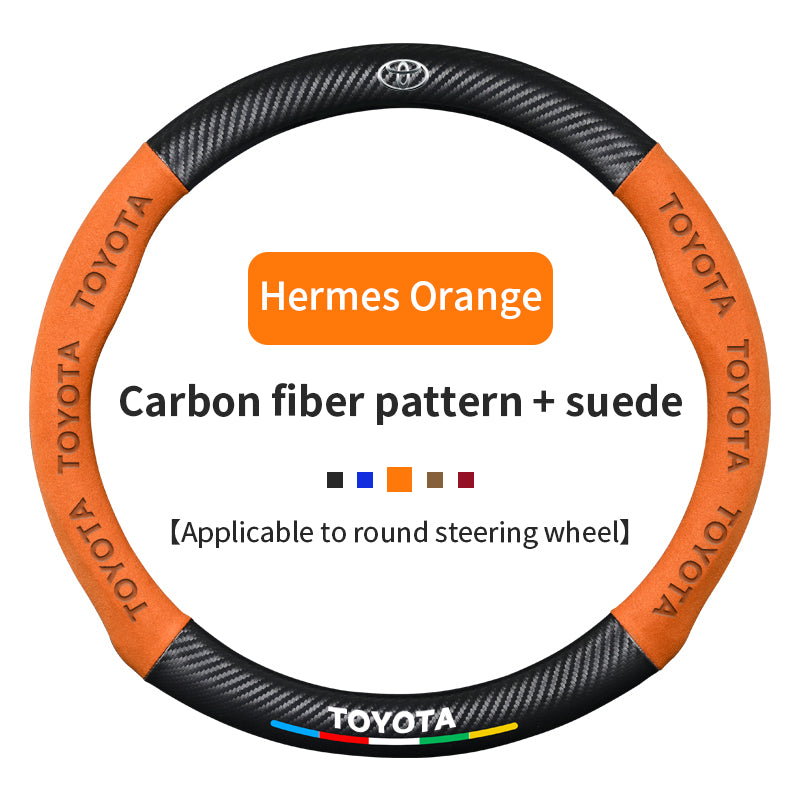 High Strength Carbon Fiber Suede Steering Wheel Cover - Anti-slip, Wear-resistant, Heat Stable, Stylish