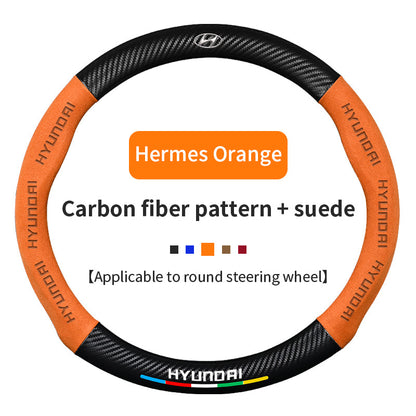 High Strength Carbon Fiber Suede Steering Wheel Cover - Anti-slip, Wear-resistant, Heat Stable, Stylish