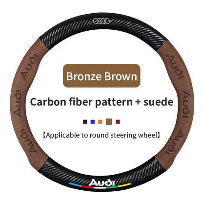 High Strength Carbon Fiber Suede Steering Wheel Cover - Anti-slip, Wear-resistant, Heat Stable, Stylish