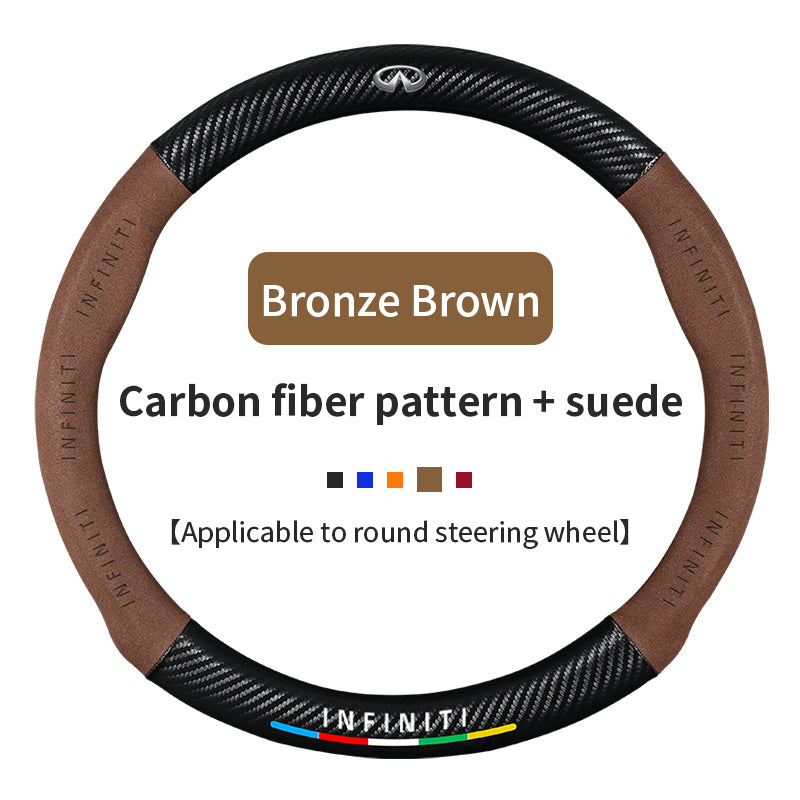 High Strength Carbon Fiber Suede Steering Wheel Cover - Anti-slip, Wear-resistant, Heat Stable, Stylish