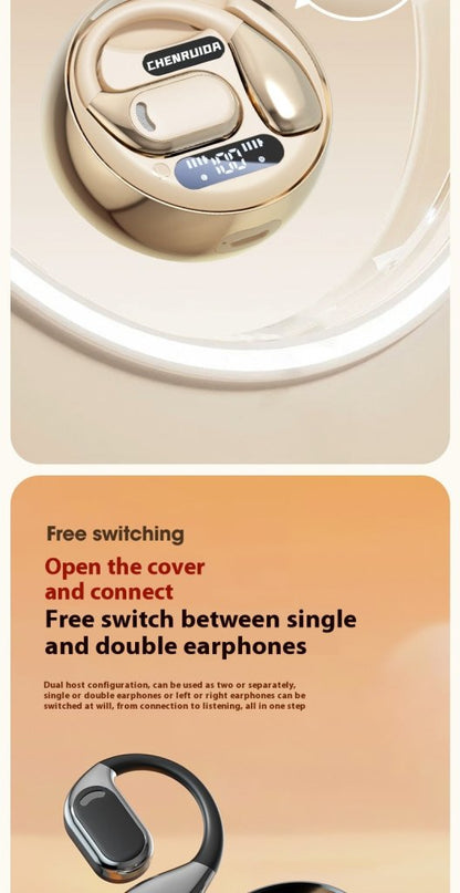 New M76 Wireless Bluetooth Headset Noise Reduction Ear-Mounted Running Sports OWS Headset Universal