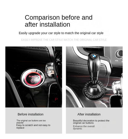 Cross-Border New Car One-Key Start Ignition Switch Button Rocker Decorative Sticker Protective Cover Car Interior Accessories Modification