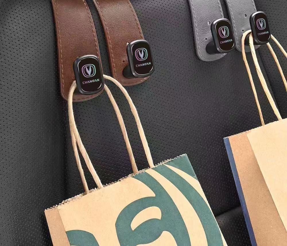 Car Seat Hook with Car Logo, Rear Seat Car Hook, Multifunctional Rear Seat Thickened Hanger for Car Interior