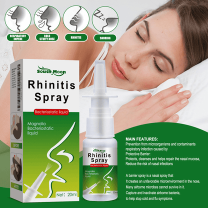 South Moon Rhinitis Spray 20ml - Gentle Nasal Cleansing for Discomfort Relief with Angelica Dahurica & Chuanxiong
