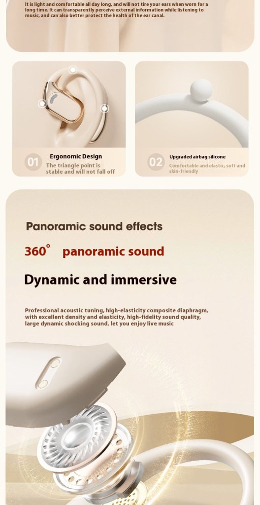 New M76 Wireless Bluetooth Headset Noise Reduction Ear-Mounted Running Sports OWS Headset Universal