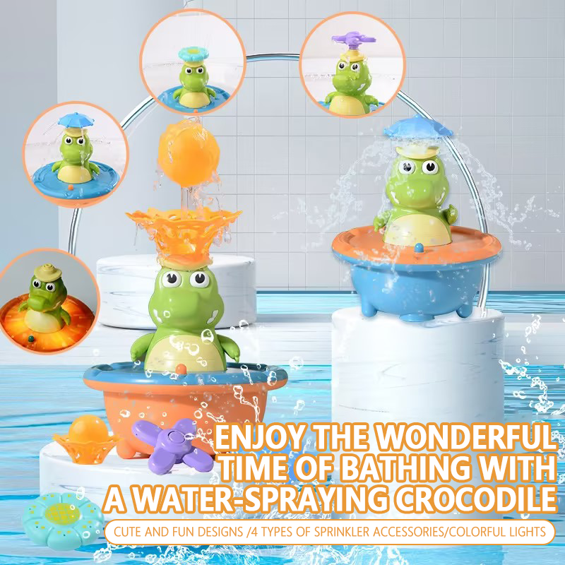 Water spraying crocodile toy