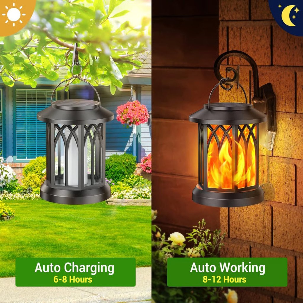 ✨LAST DAY ONLY 49% OFF🔥 upgraded flickering flame solar lantern outdoor waterproof light