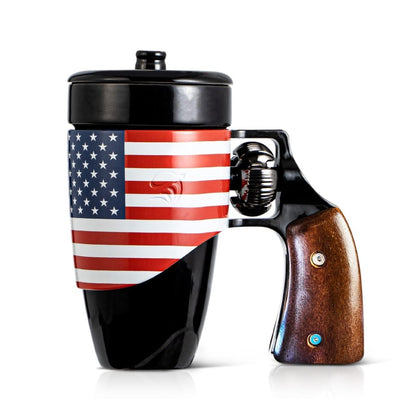 Coffee Mugs for Men, Ceramic Novelty Funny Gun Cup Revolver Mugs, Birthday Gifts for Father, Black Cool Unique Coffee Mug for Men, Fathers Day Dad Gifts