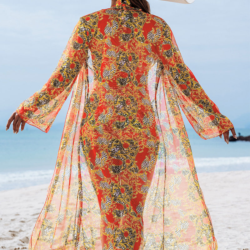 Printed 3-Piece Swimsuit - Stylish and Sexy Beachwear