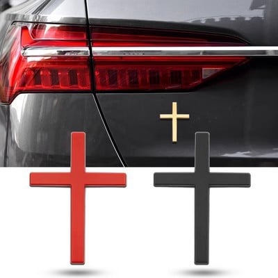 Metal Jesus Christ Cross Badge Stickers
