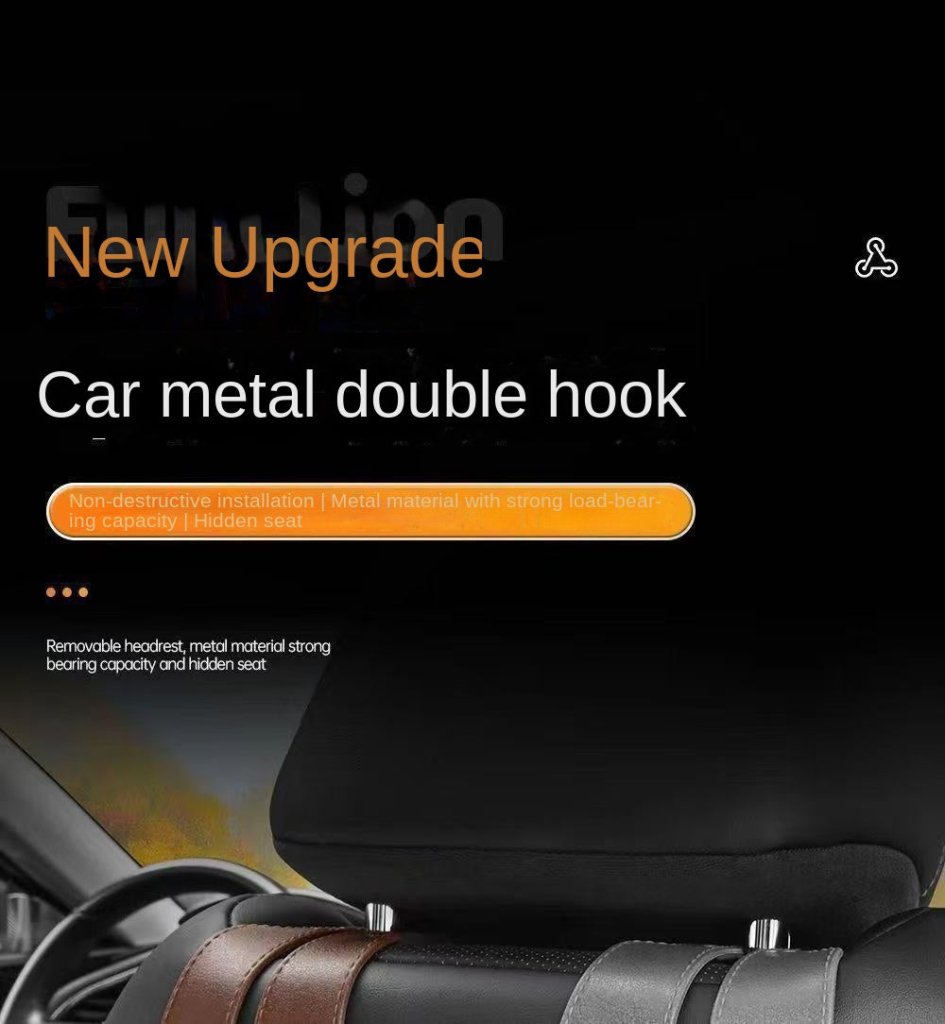 Car Seat Hook with Car Logo, Rear Seat Car Hook, Multifunctional Rear Seat Thickened Hanger for Car Interior