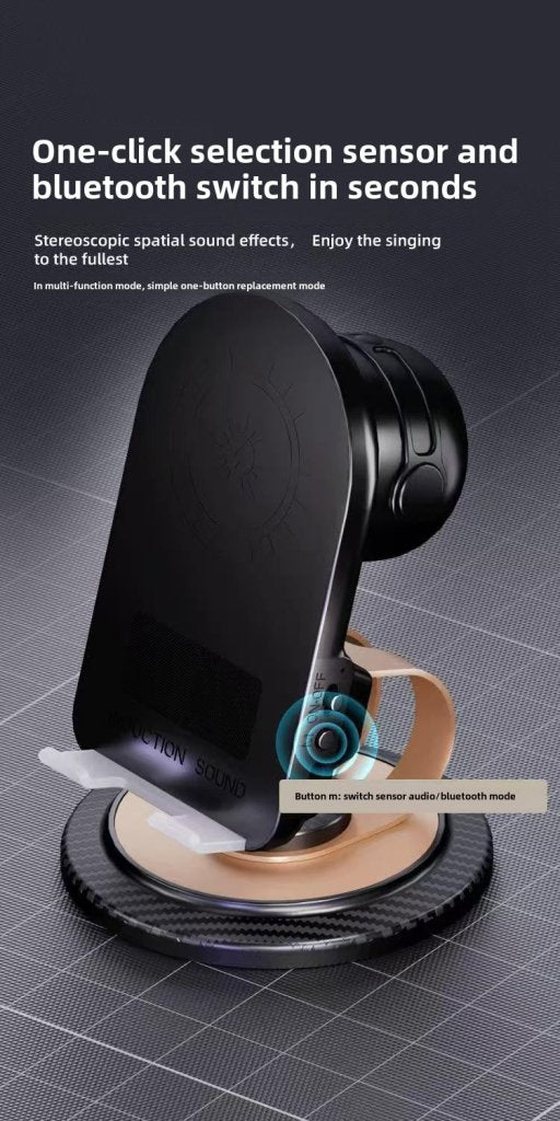 Phone holder with wireless speaker