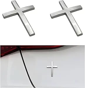 Metal Jesus Christ Cross Badge Stickers