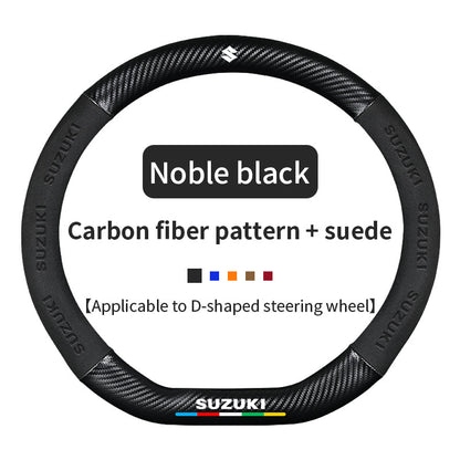 High Strength Carbon Fiber Suede Steering Wheel Cover - Anti-slip, Wear-resistant, Heat Stable, Stylish