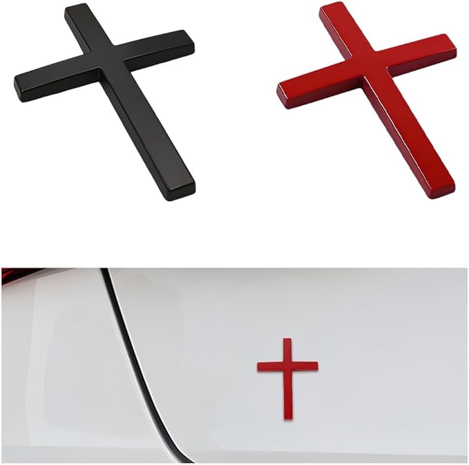 Metal Jesus Christ Cross Badge Stickers