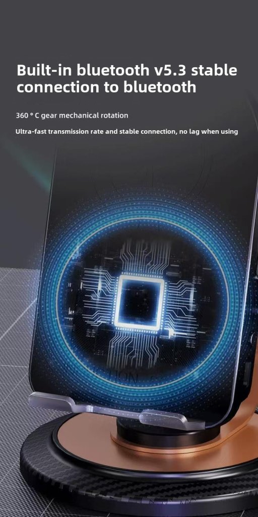 Phone holder with wireless speaker