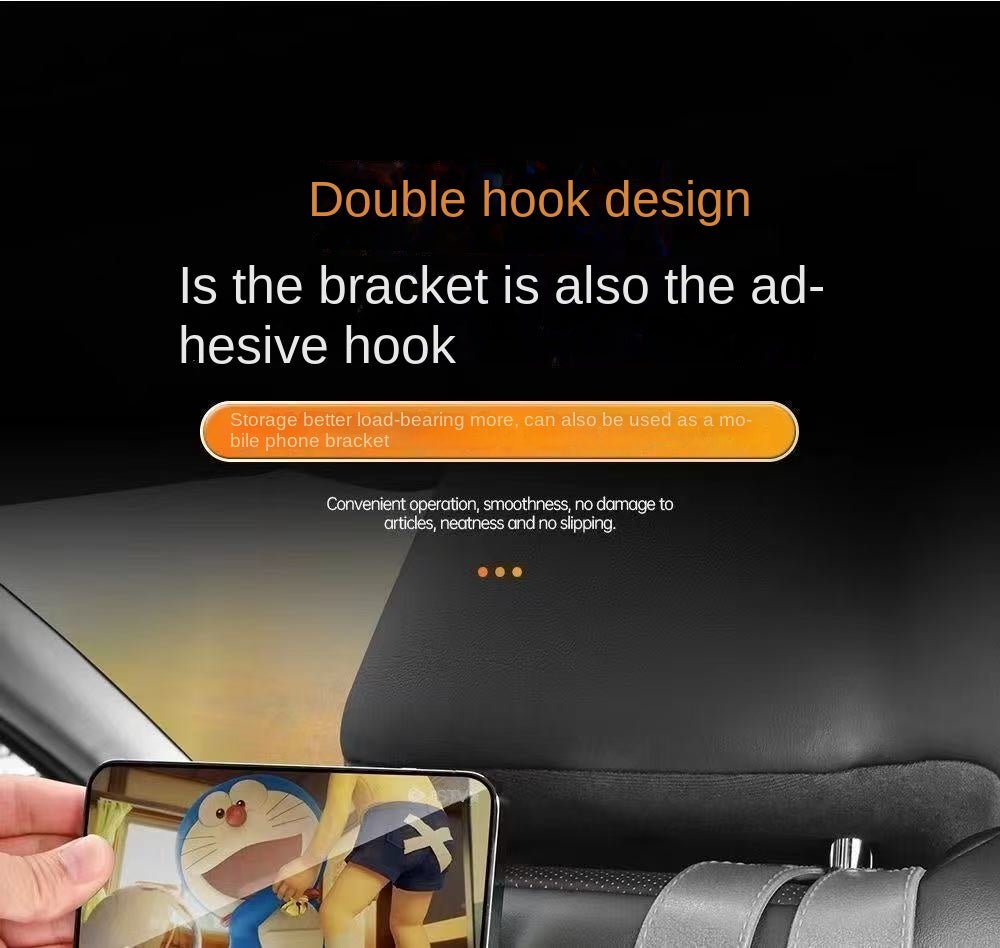 Car Seat Hook with Car Logo, Rear Seat Car Hook, Multifunctional Rear Seat Thickened Hanger for Car Interior