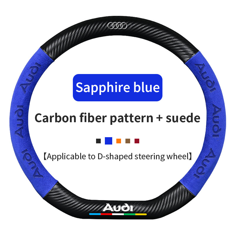 High Strength Carbon Fiber Suede Steering Wheel Cover - Anti-slip, Wear-resistant, Heat Stable, Stylish
