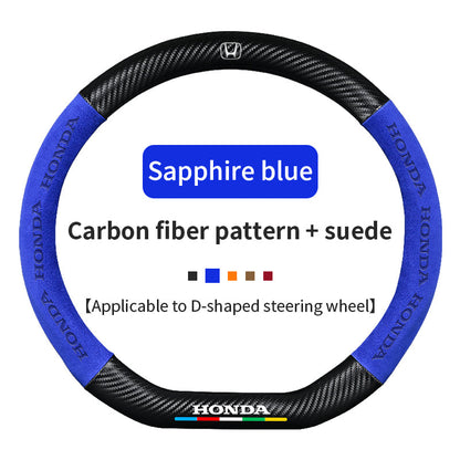 High Strength Carbon Fiber Suede Steering Wheel Cover - Anti-slip, Wear-resistant, Heat Stable, Stylish