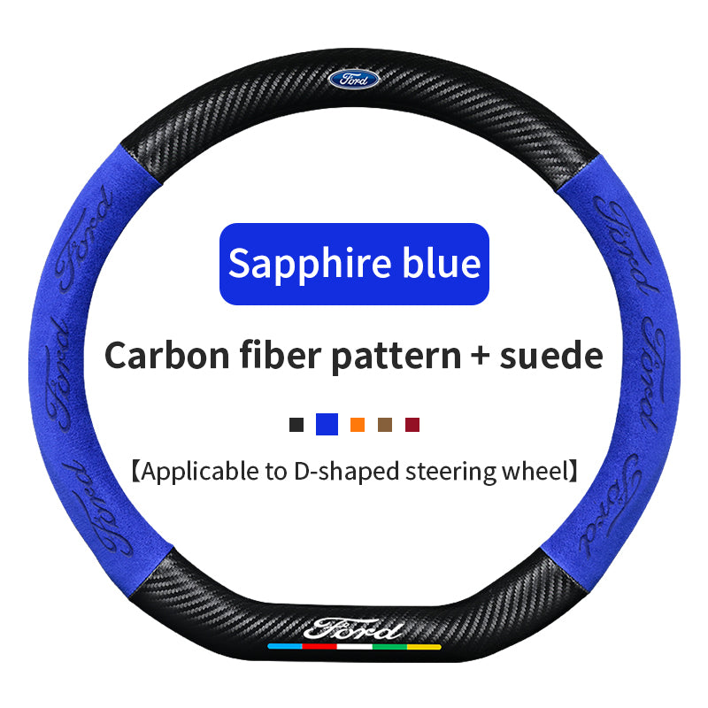High Strength Carbon Fiber Suede Steering Wheel Cover - Anti-slip, Wear-resistant, Heat Stable, Stylish