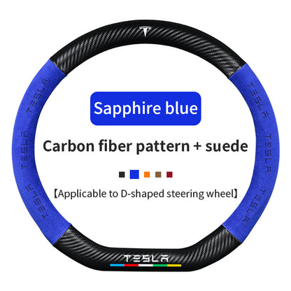 High Strength Carbon Fiber Suede Steering Wheel Cover - Anti-slip, Wear-resistant, Heat Stable, Stylish