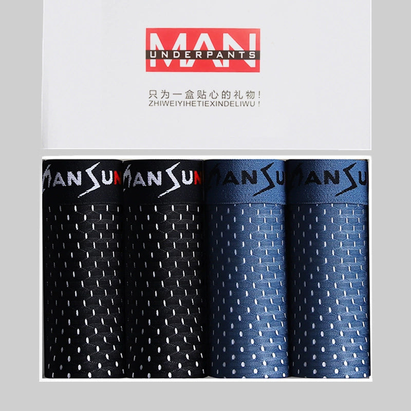 Bamboo Fibre Boxer Shorts - For All-day Comfort（4 PCS）