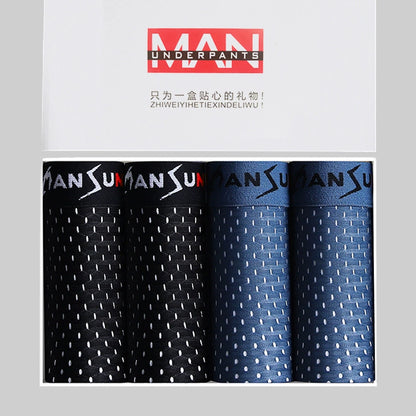Bamboo Fibre Boxer Shorts - For All-day Comfort（4 PCS）