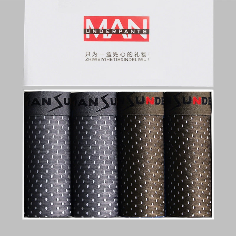 Bamboo Fibre Boxer Shorts - For All-day Comfort（4 PCS）