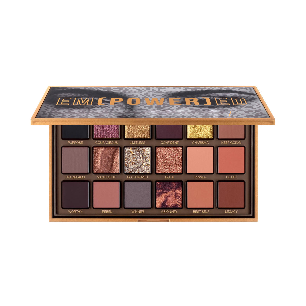 HUDA Empowered Series rose gold eyeshadow palette main product view