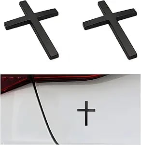 Metal Jesus Christ Cross Badge Stickers