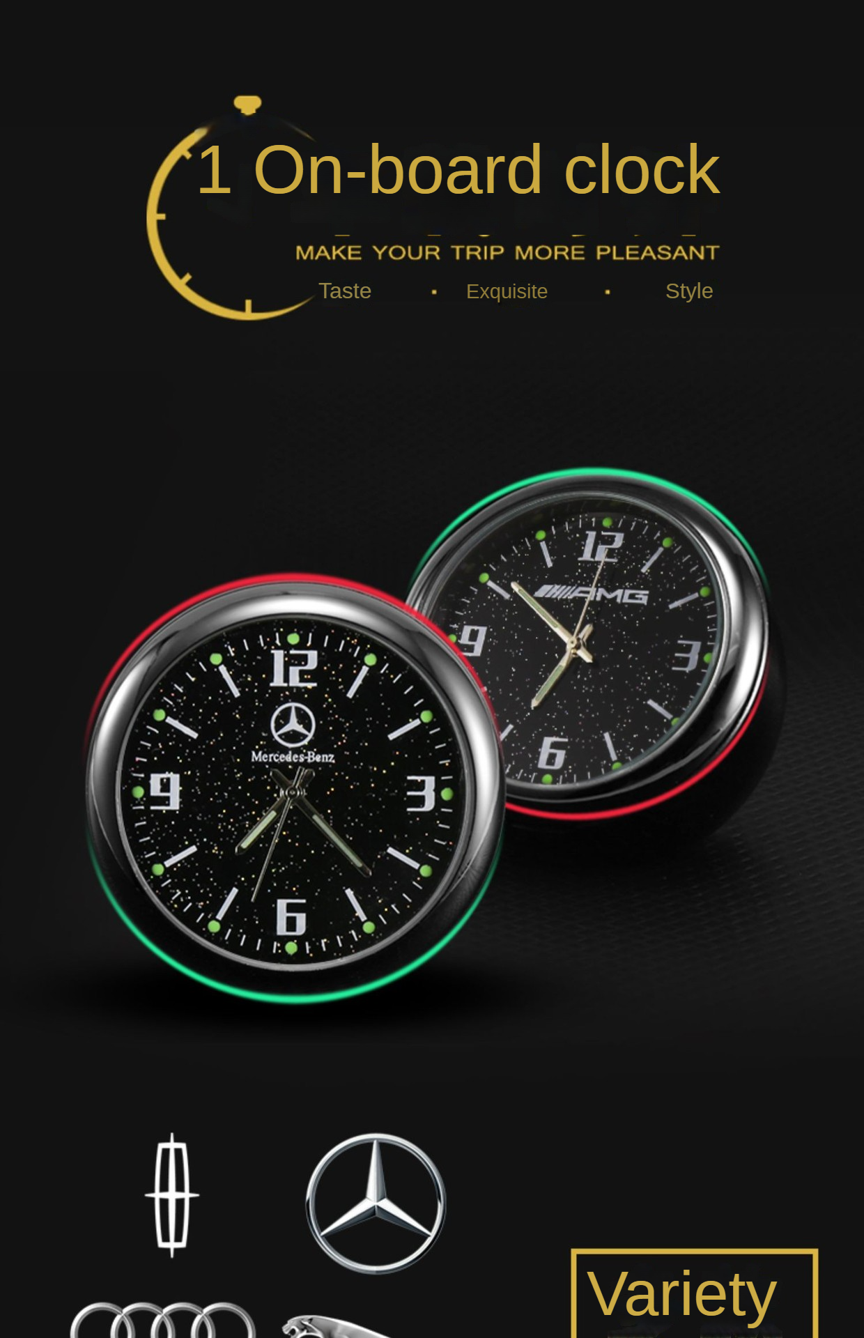Universal Luminous Car & Desk Clock – Clear Time, Anywhere