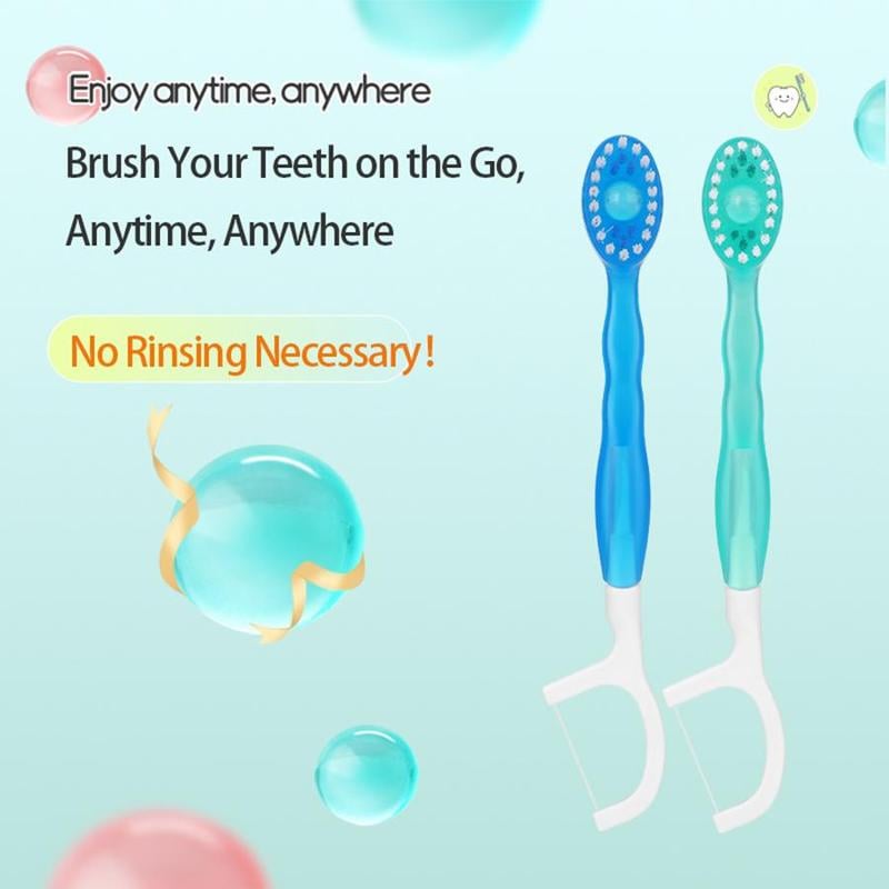 Mini Toothbrush 5 in 1 Tool (Toothpaste + Floss + Pick + Tongue Scraper) Portable Travel Set-24PCS