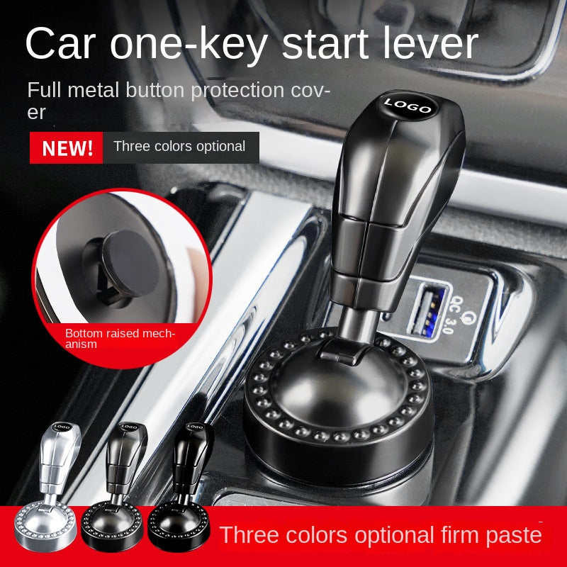 Cross-Border New Car One-Key Start Ignition Switch Button Rocker Decorative Sticker Protective Cover Car Interior Accessories Modification