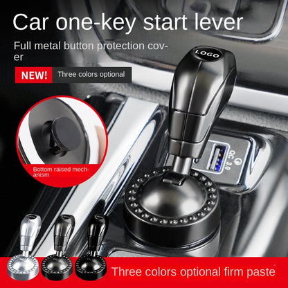 Cross-Border New Car One-Key Start Ignition Switch Button Rocker Decorative Sticker Protective Cover Car Interior Accessories Modification