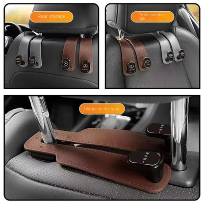 Car Seat Hook with Car Logo, Rear Seat Car Hook, Multifunctional Rear Seat Thickened Hanger for Car Interior