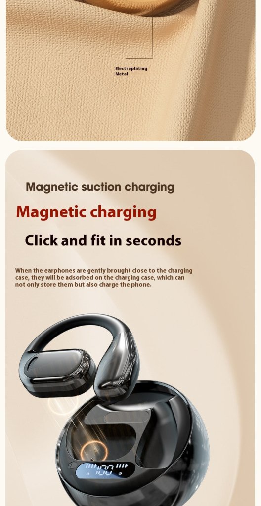 New M76 Wireless Bluetooth Headset Noise Reduction Ear-Mounted Running Sports OWS Headset Universal