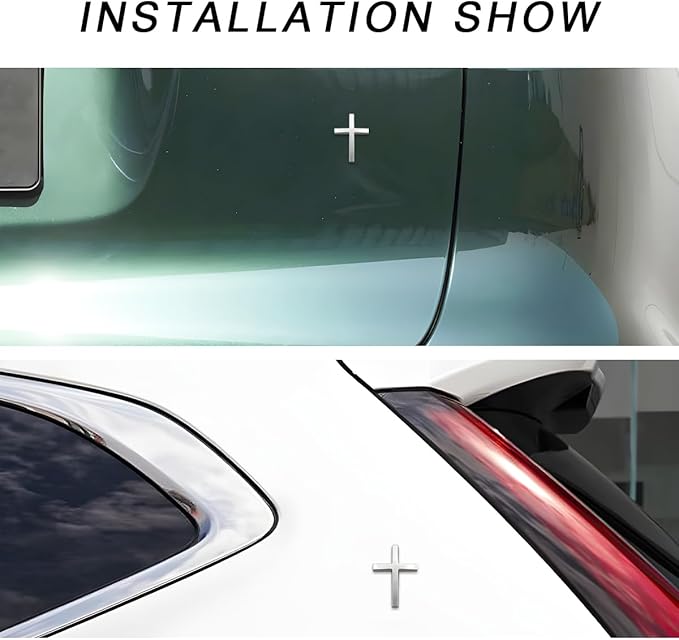 Metal Jesus Christ Cross Badge Stickers