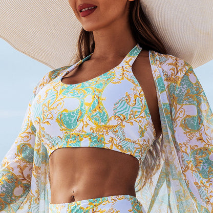 Printed 3-Piece Swimsuit - Stylish and Sexy Beachwear