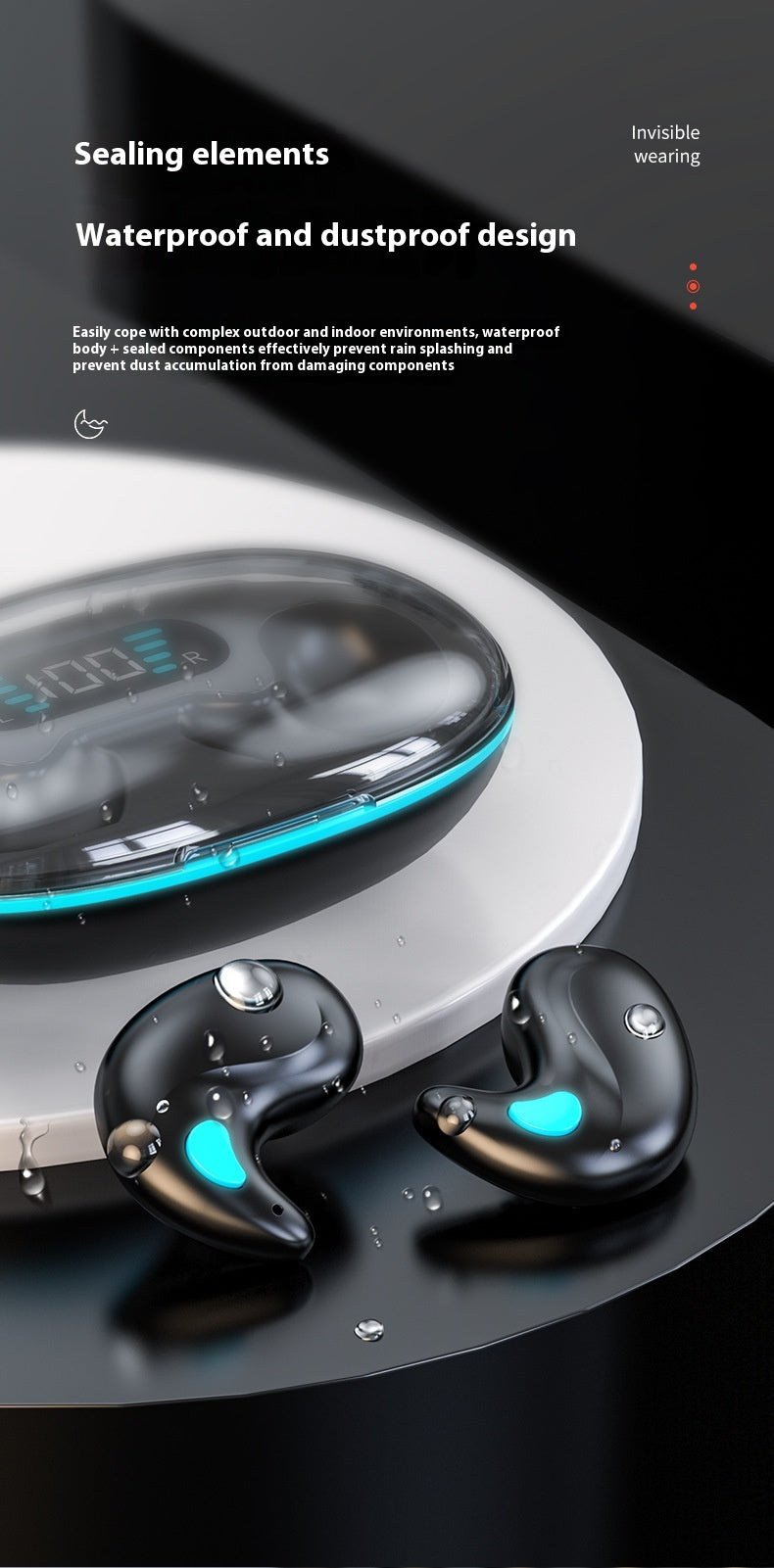 Bone conduction bluetooth sleeping headphones